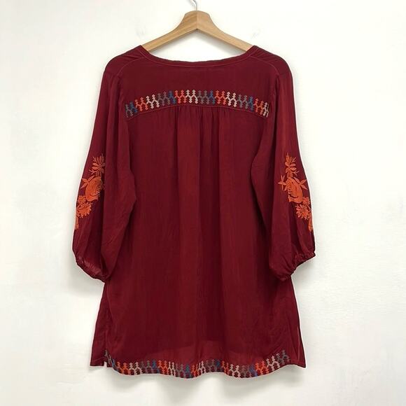 Johnny Was Floral Embroidered Colorful Lightweight Boho Bohemian Tunic Top Small - Picture 2 of 13